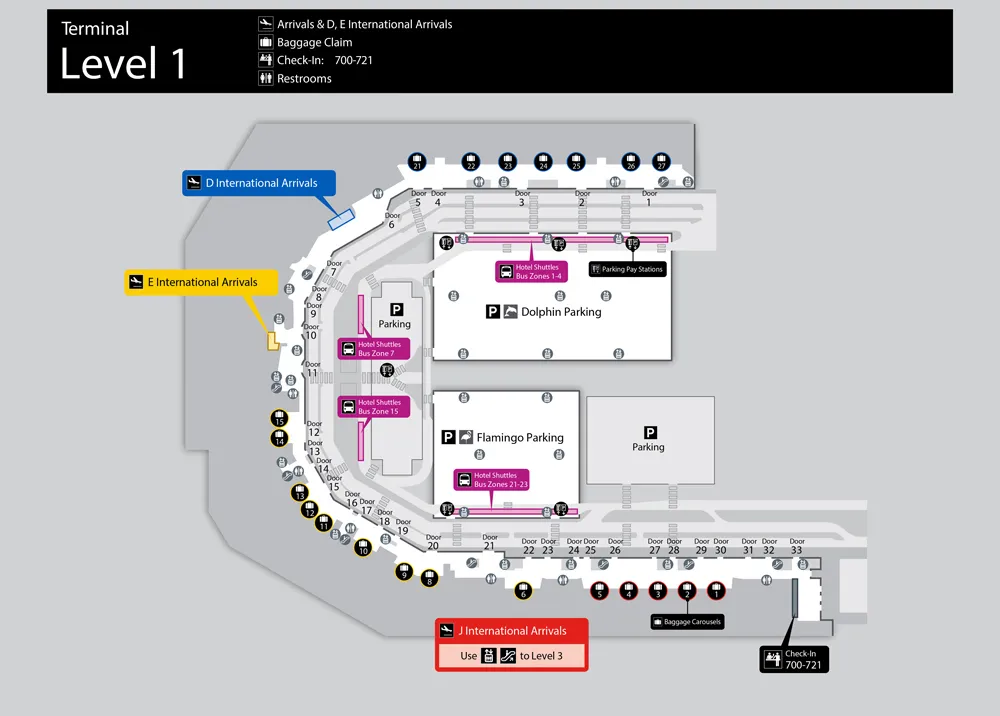 MIA Airport Map